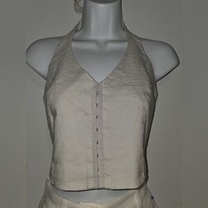 House of Holland Cream Halter Camisole
